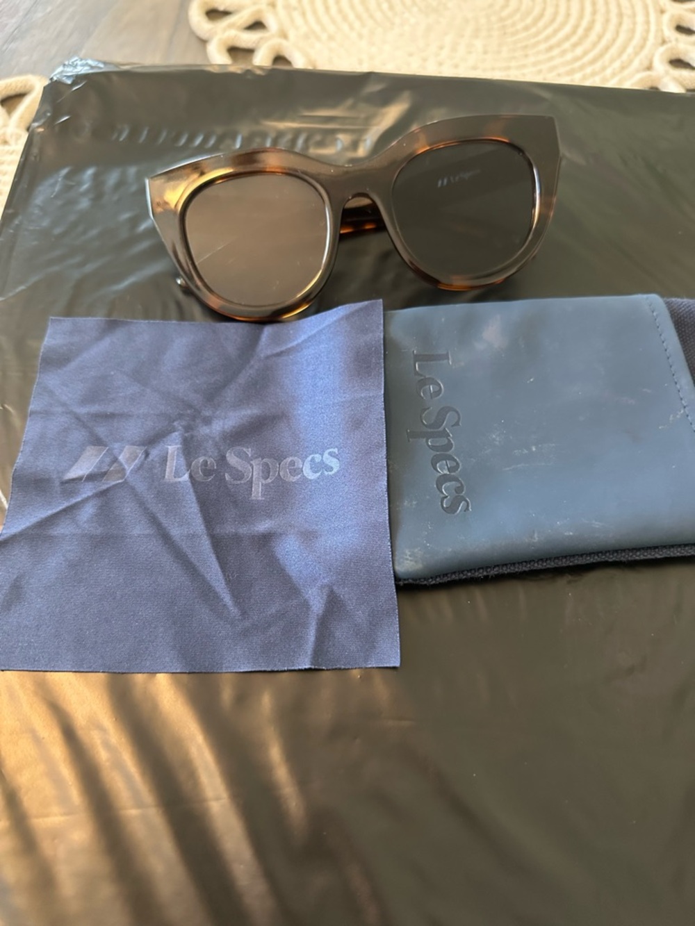 Le Specs Women's AirHeart Tortoiseshell Sunglasses with Dark Lenses